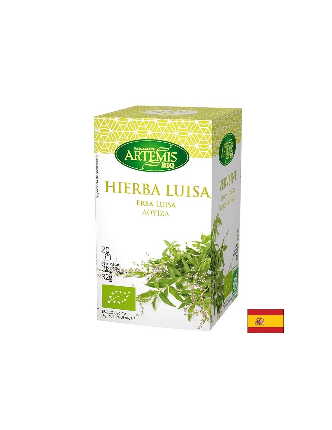 Tè verbena al limone biologico, 20 sacchetti da filtro