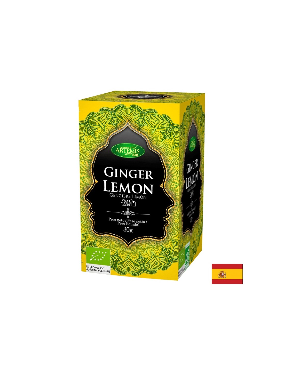 Tè con zenzero e bio al limone, 20 sacchetti da filtro