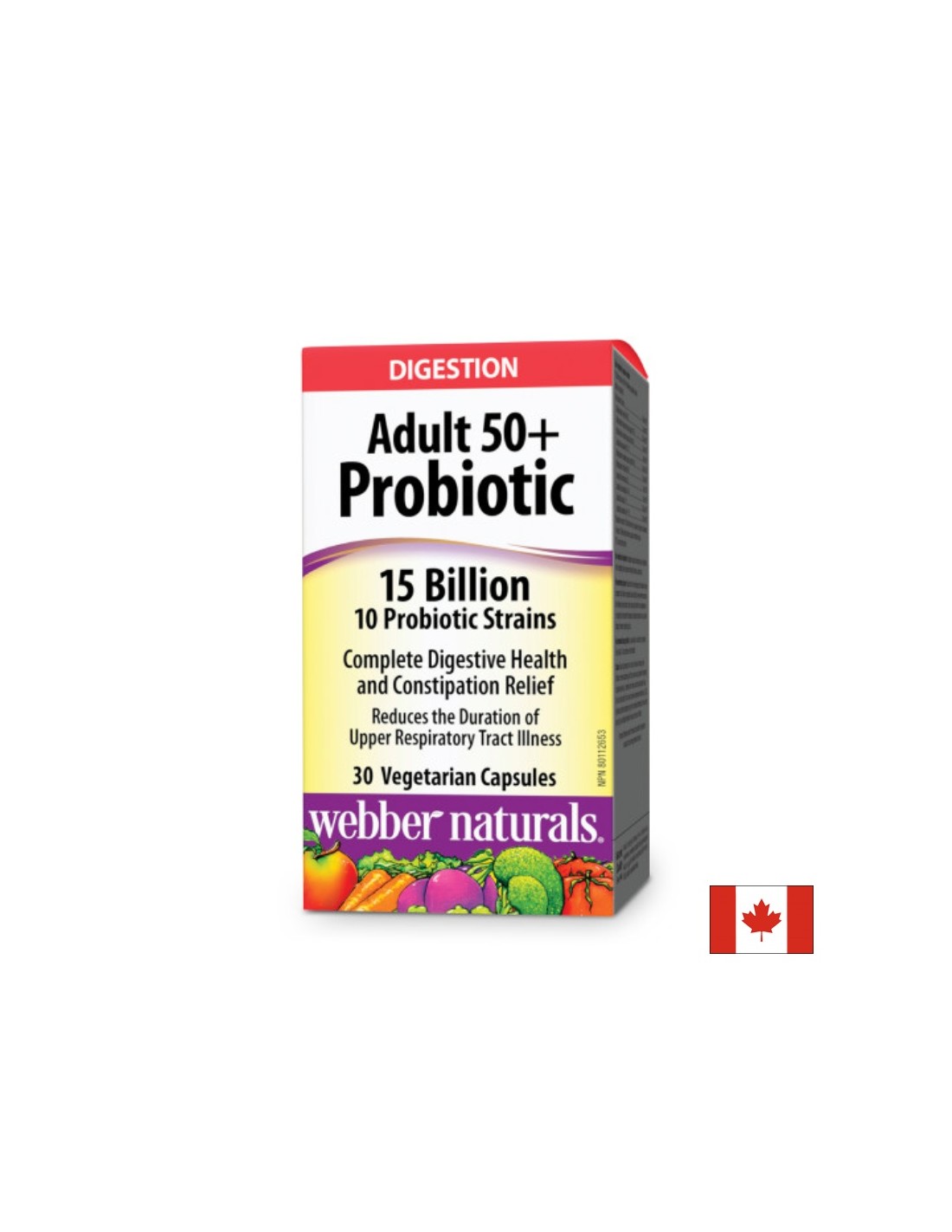 Equilibrio intestinale e buona digestione - Probiotico per adulti 50+, 15 miliardi di probiotici attivi, 10 ceppi, 30 capsule