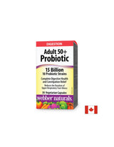 Equilibrio intestinale e buona digestione - Probiotico per adulti 50+, 15 miliardi di probiotici attivi, 10 ceppi, 30 capsule