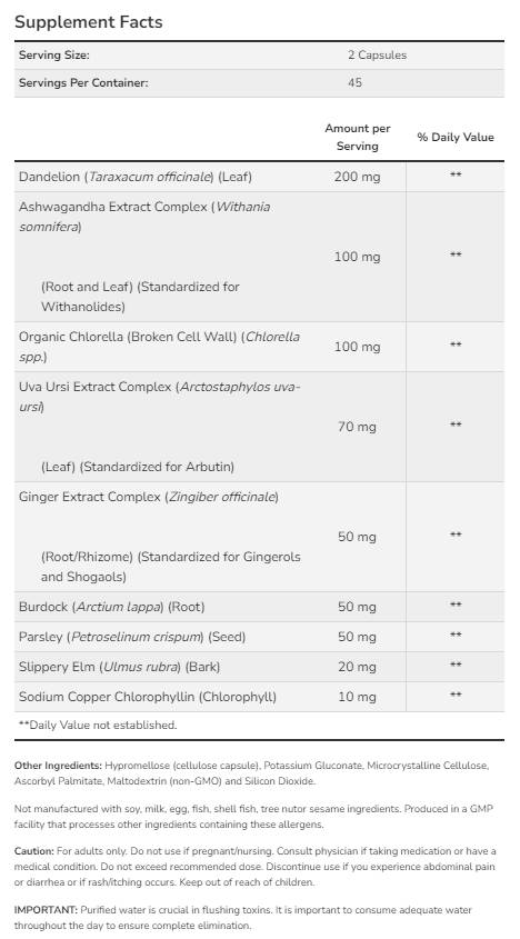 Pulizia e disintossicazione | Supporto epatico e renali - 90 capsule