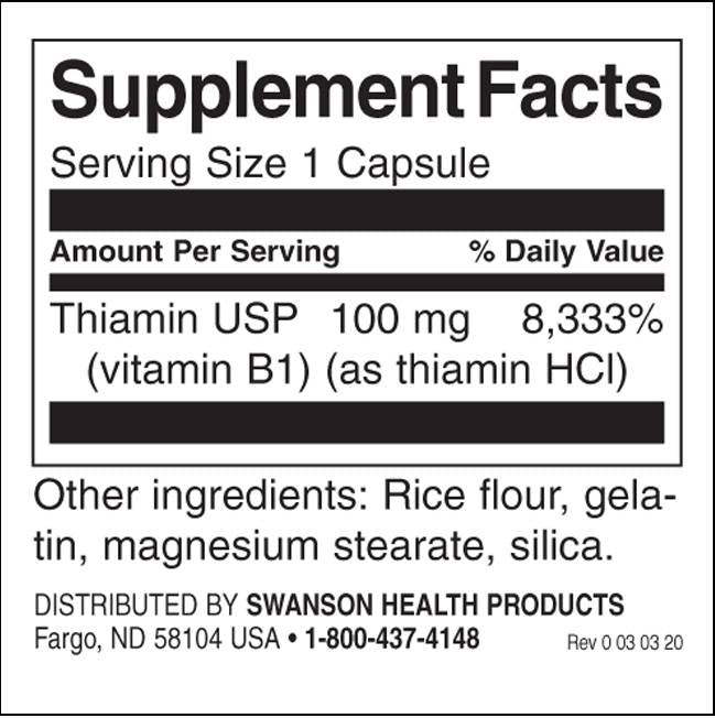 Vitamina B -1 100 mg - 250 capsule