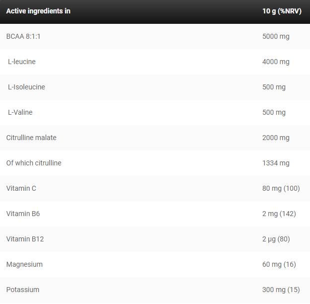Linea nera/difensore BCAA/con citrullina ed elettroliti - 245 grammi