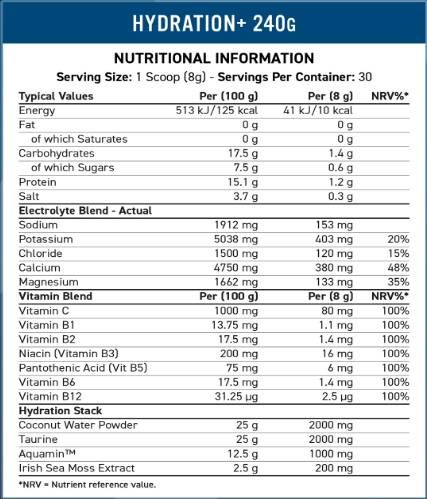 Idratazione+ | Elettrolita e vitamina in polvere - 240 grammi