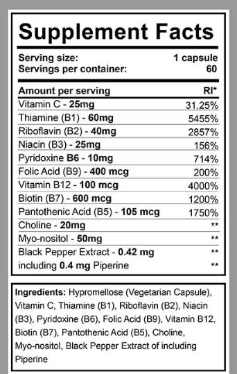 Complesso di vitamina B - 60 capsule