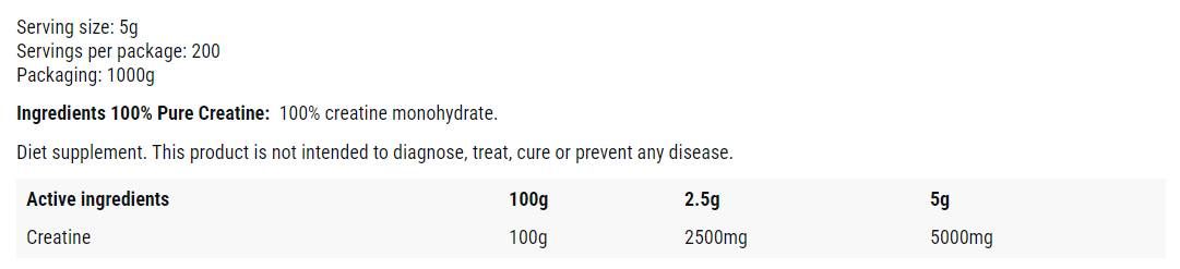 Polvere monoidrata di creatina - 1000 grammi