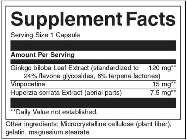 Complesso di memoria di estratto di erbe 142,5 mg - 60 capsule