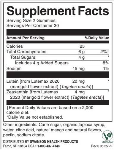 Gummies di luteina e zeaxantina | Mango - 60 compresse masticabili