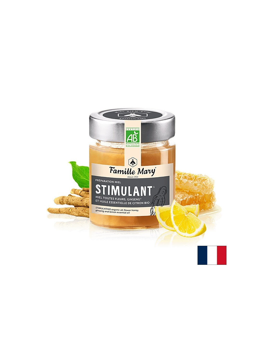 Miele colorato con oli essenziali allo zenzero e al limone, 170 g