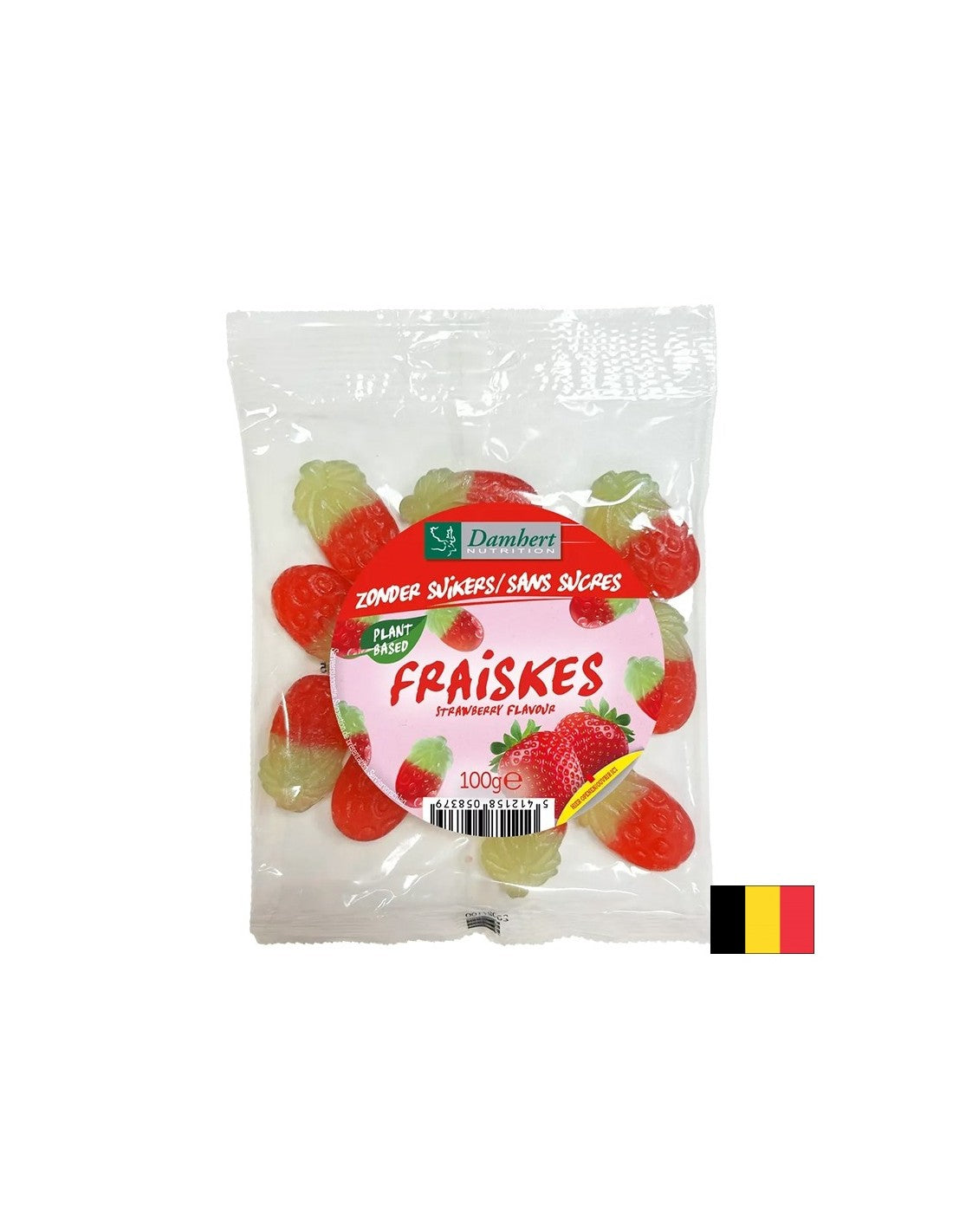 Caramelle gommose con sapore di fragola (senza zucchero), 100 g
