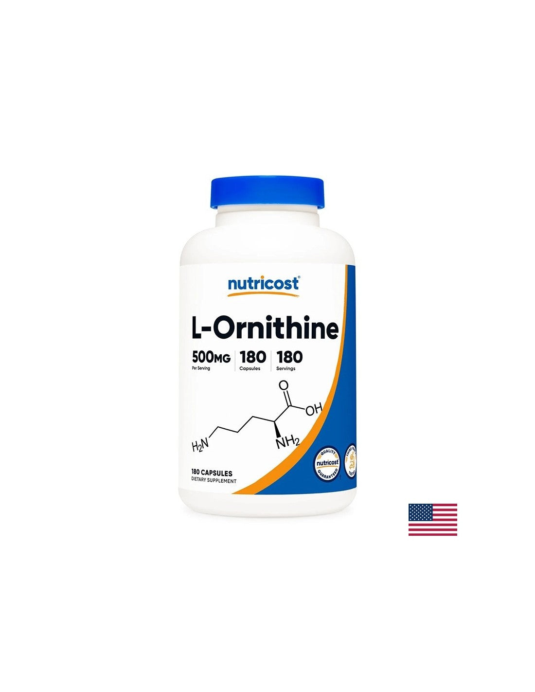 Disintossicazione e fegato - L-Ornitina, L-Ornitina, 500 mg x 180 capsule <tc>Nutricost</tc>