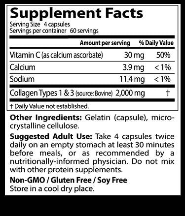 Migliori tipi di collagene 1 e 3/500 mg - 240 capsule