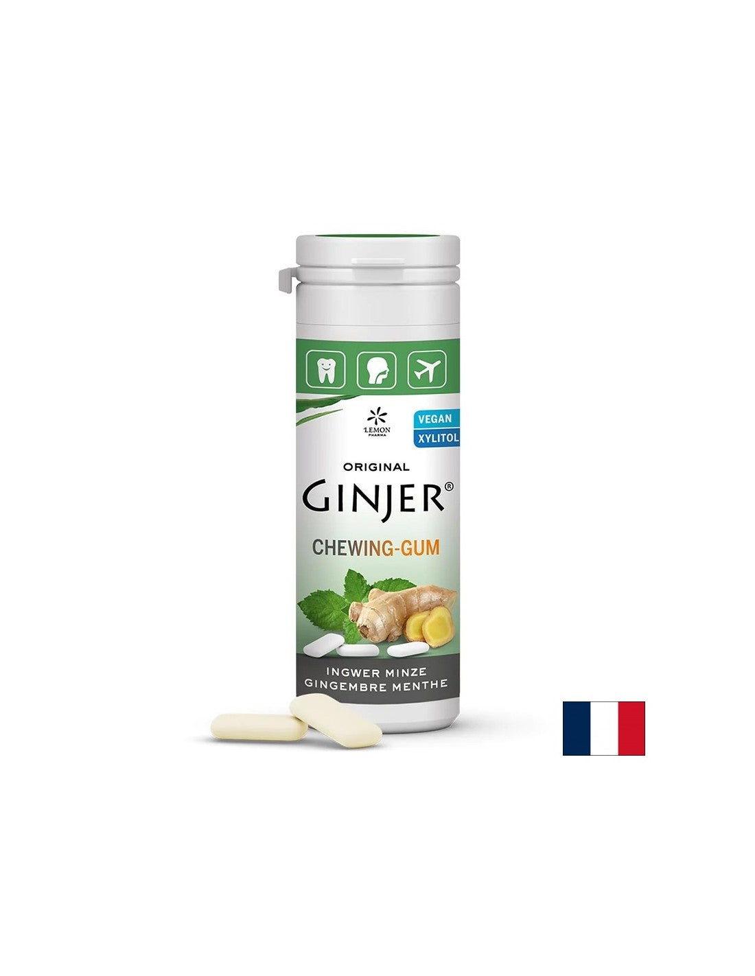 Gomma allo zenzero con menta, 30 g (20 pezzi) <tc>Lemon Pharma</tc>