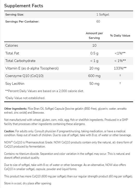 CoQ10 600mg | Resistenza massima - 60 capsule gel