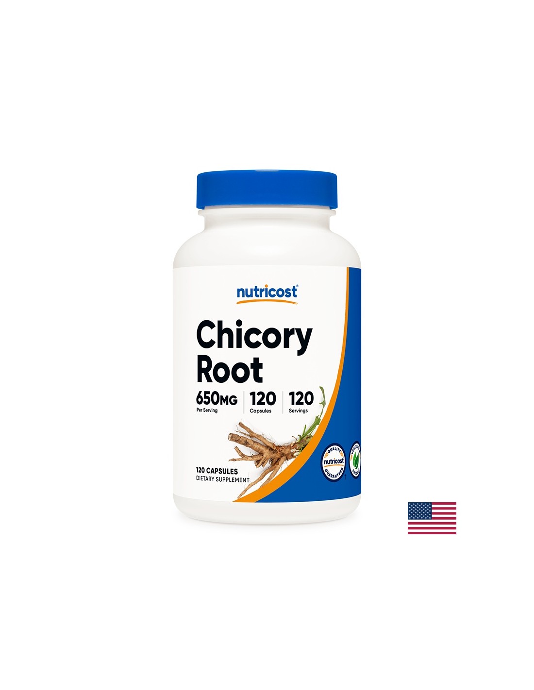 Radice di cicoria - Per diabete e indigestione, 650 mg, 120 capsule <tc>Nutricost</tc>