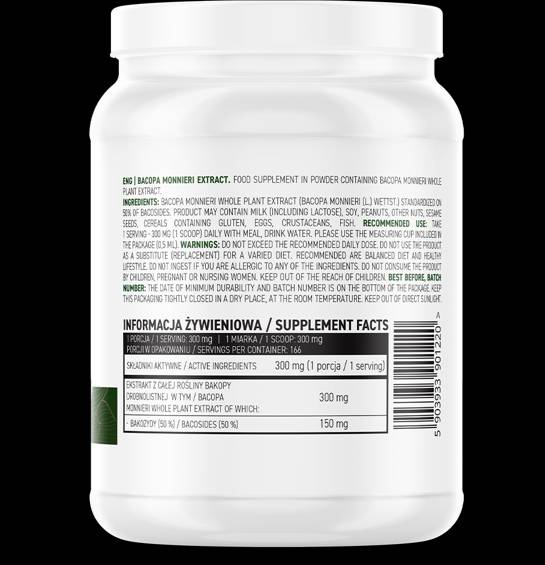 Bacopa monnieri estratto polvere 50 grammi