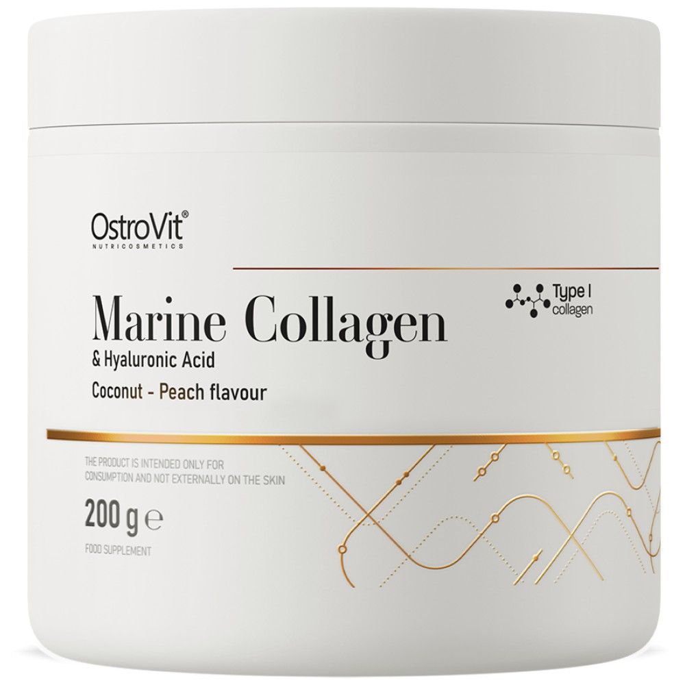Collagene marino e polvere di acido ialuronico | con la vitamina C - 200 грама