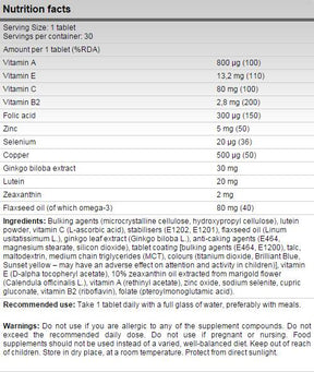 Eyes / Eye Formula 60 Tablets - Nutra Best Europe