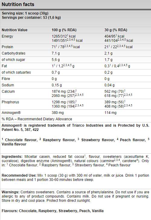 Platinum Micellar Casein - 1600 grammi