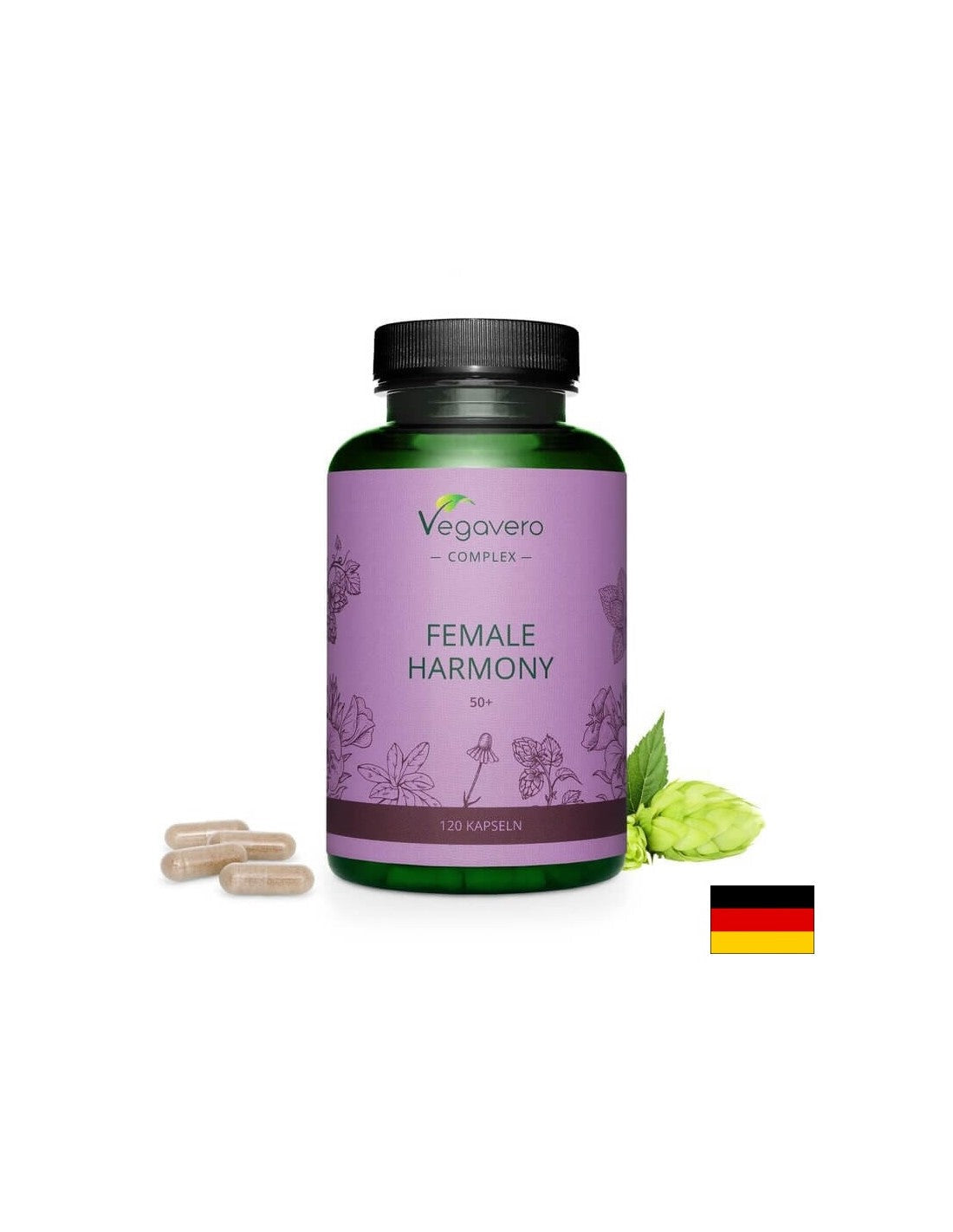 Female Harmony 50+/ Complesso di erbe per donne 50+, 120 capsule, 100% vegano <tc>Vegavero</tc>