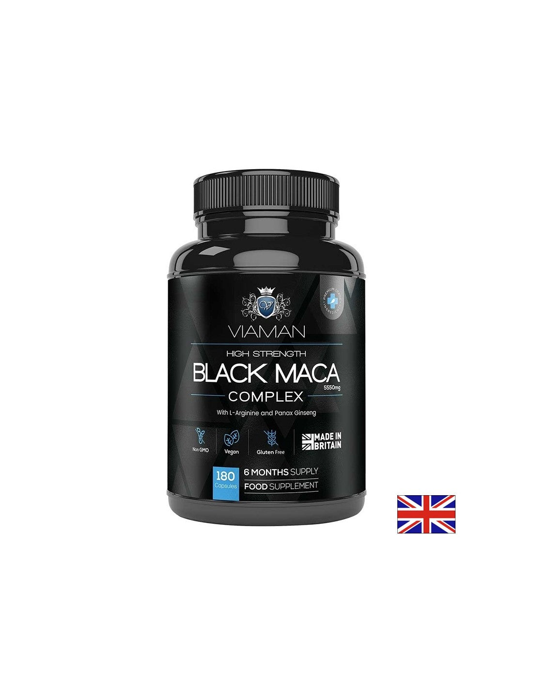 Formula maschile con maca e l-arginina nero e giallo, 180 capsule