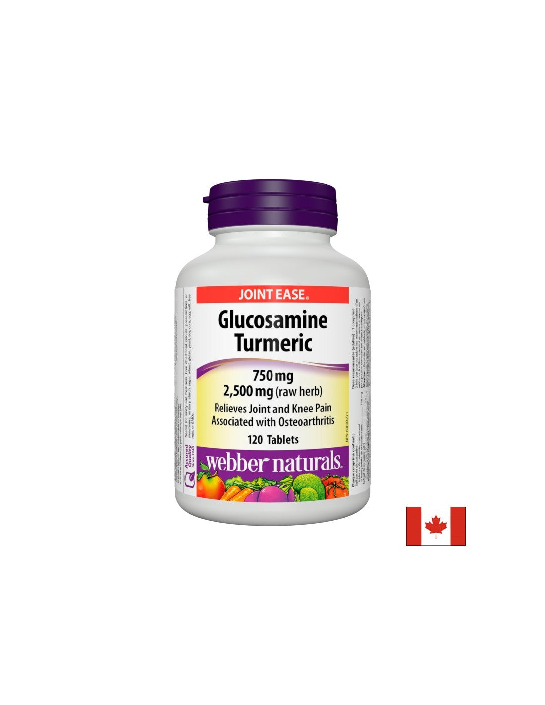 Glucosamina Curcuma - Solfato di Glucosamina + Curcuma - Articolazioni sane, 120 compresse <tc>Webber Naturals</tc>