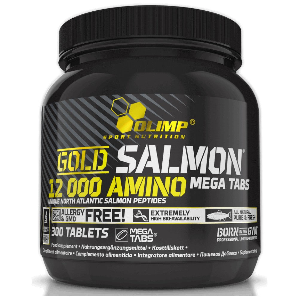 Schede di mega Amino Mega di salmone d'oro - 300 compresse