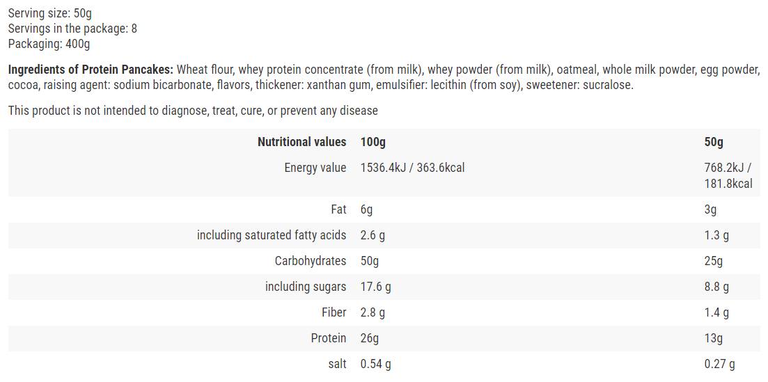 Pancakes proteici - 400 grammi