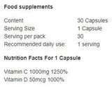 Vitamina C 1000 + D3 2000 IU 30 Capsule