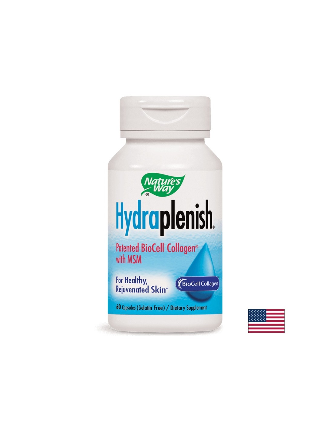 Collagene con acido ialuronico e MSM Hydraplenish® - pelle bella e articolazioni sane, 750 mg, 60 capsule natura
