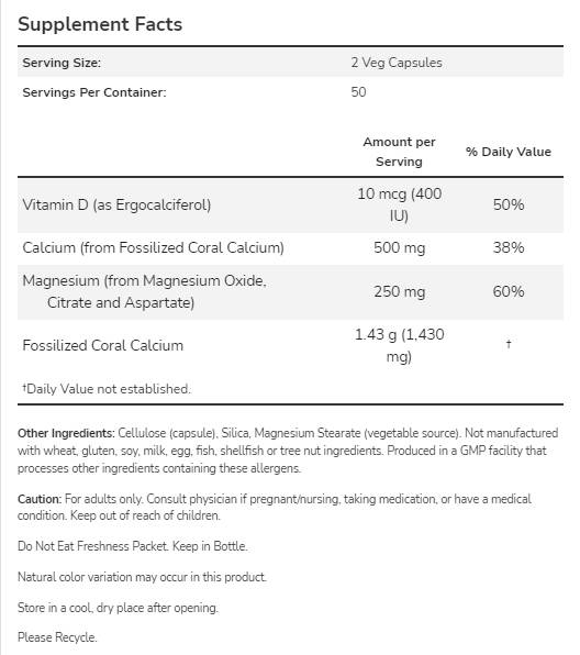 Coral Calcium Plus | con calcio, magnesio e vitamina D - 250 capsule
