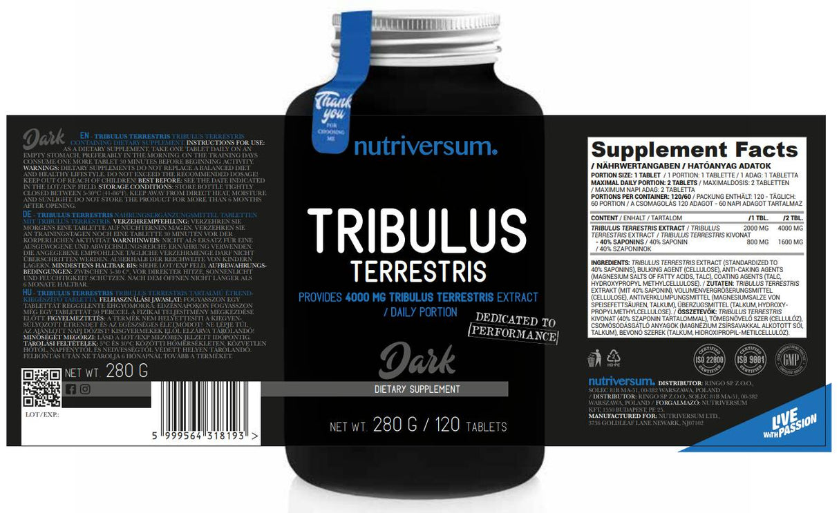 Tribulus terrestris 2000 mg - 120 compresse