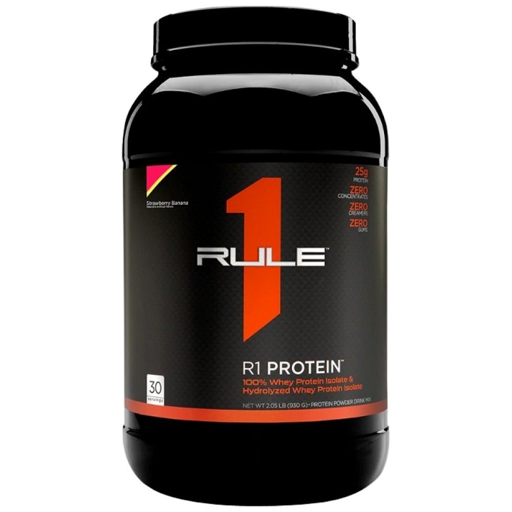 R1 Protein | 100% Isolato di siero di latte e idrolizzato di siero di latte - 855-930 grammi