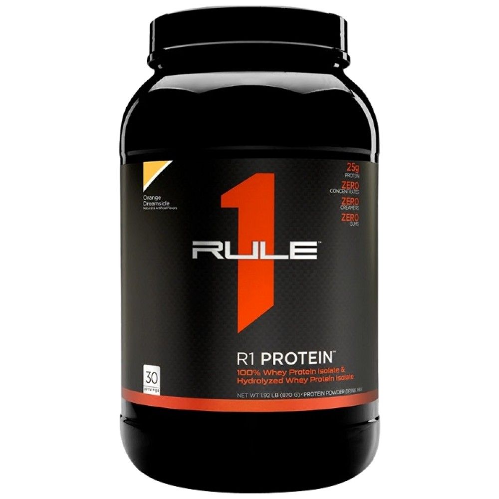 R1 Protein | 100% Isolato di siero di latte e idrolizzato di siero di latte - 855-930 grammi