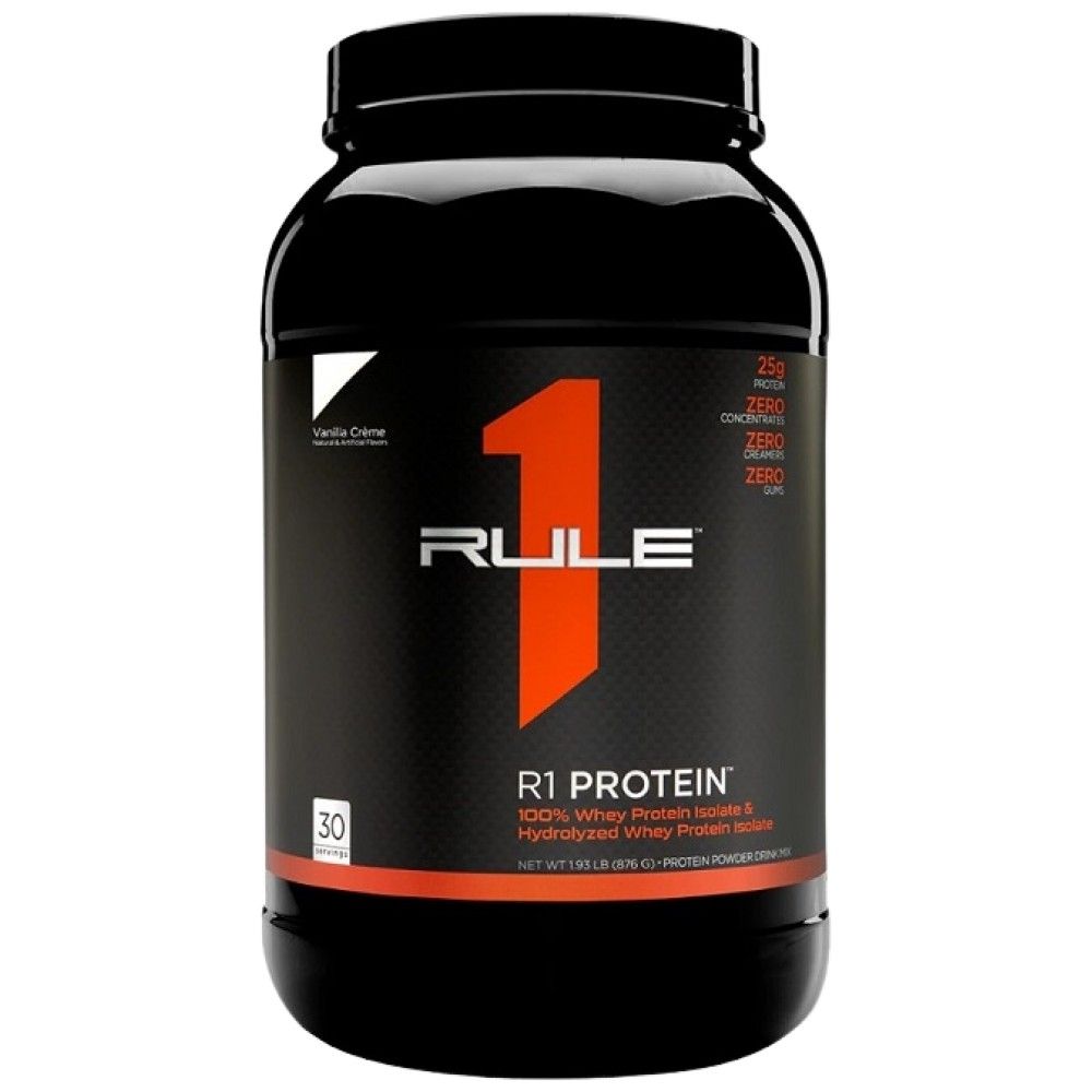 R1 Protein | 100% Isolato di siero di latte e idrolizzato di siero di latte - 855-930 grammi