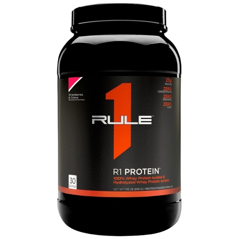 R1 Protein | 100% Isolato di siero di latte e idrolizzato di siero di latte - 855-930 grammi