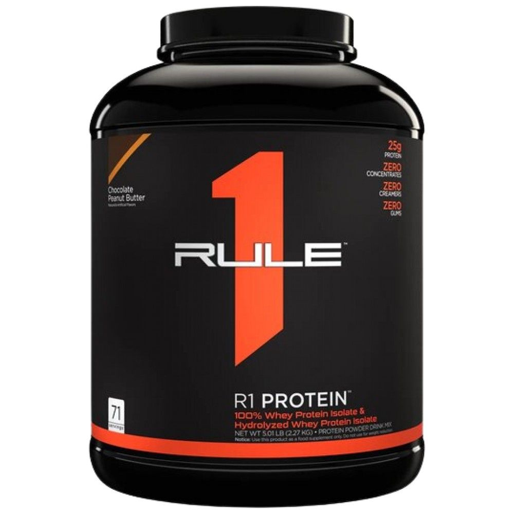R1 Protein | 100% Isolato di siero di latte e idrolizzato di siero di latte - 2196-2280 grammi
