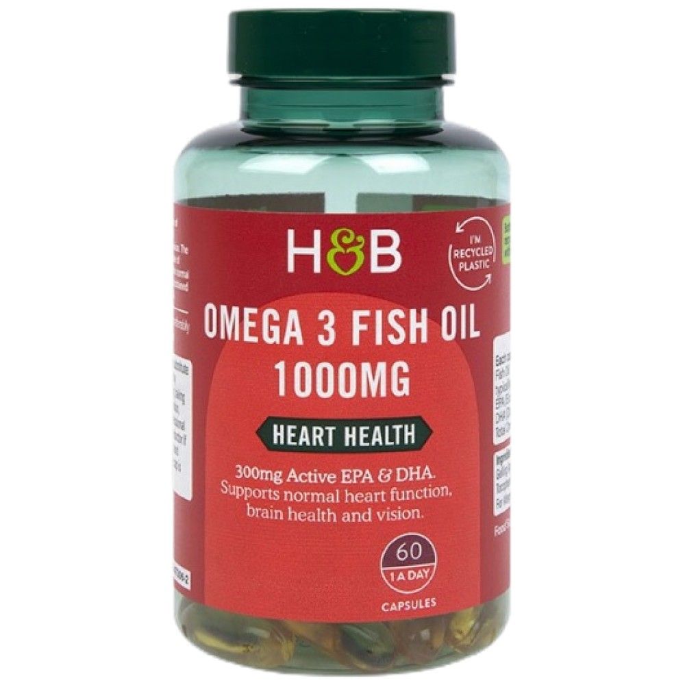 Concentrazione di olio di pesce Omega 3 1000 mg - 60 capsule di gel