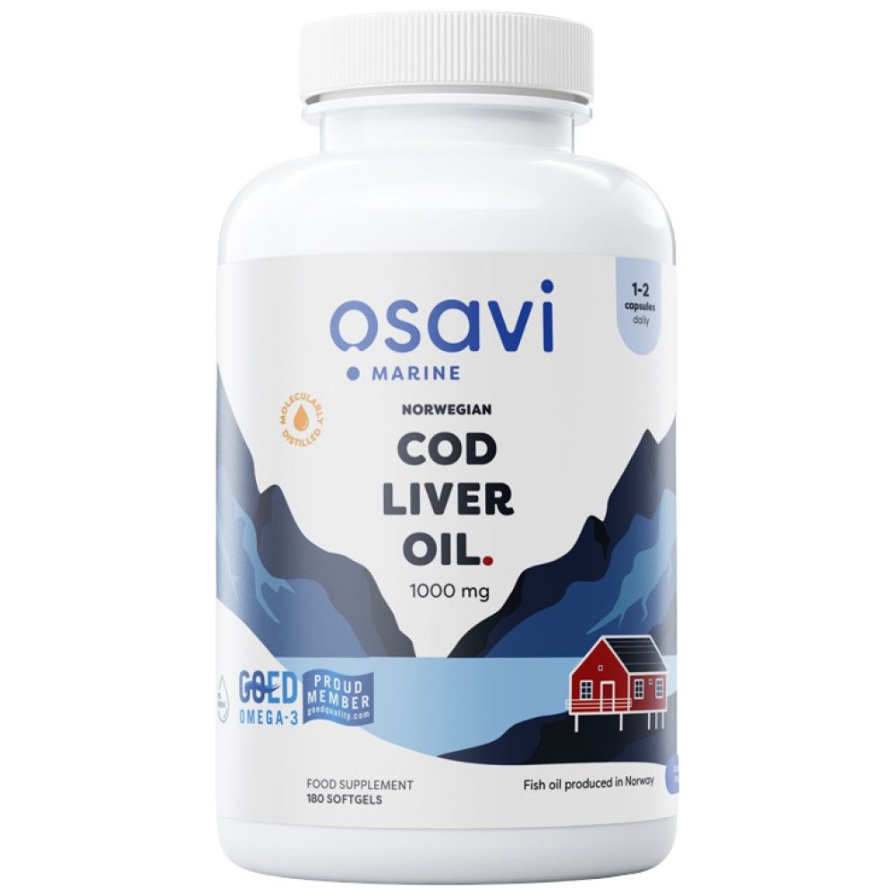 Olio di fegato di merluzzo norvegese 1000 mg | Fioring al limone - 180 capsule gel