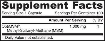 MSM Sulphur 1000 mg - 100 к к сrante