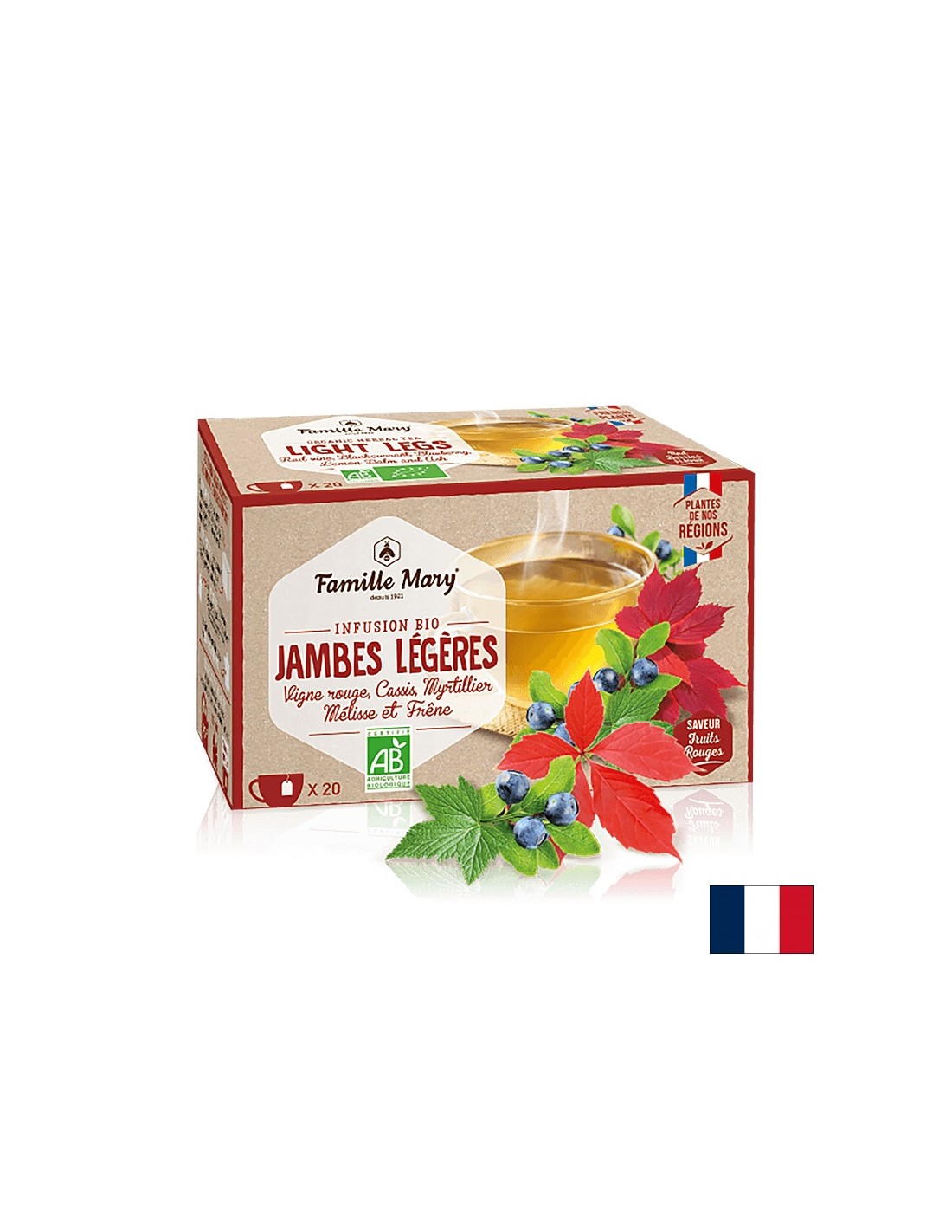 Infusione bio jambes legos/ tè per il sistema venoso, 20 sacchetti da filtro