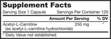 Acetil L -carnitina 250 mg - 120 capsule