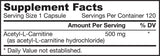 Acetil L -carnitina 500 mg - 60 capsule
