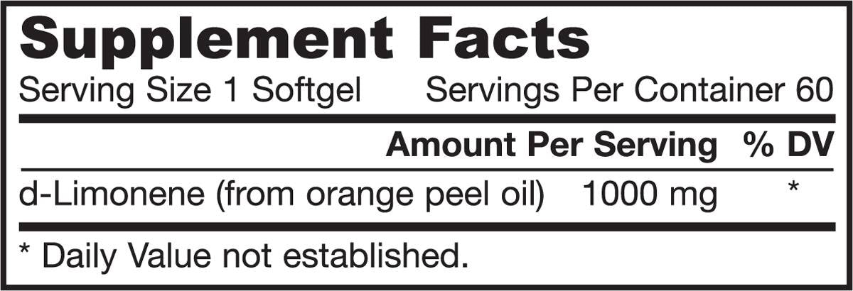 d-limonene 1000 mg 60 capsule gel