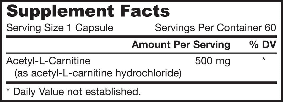 Acetil L -carnitina 500 mg - 60 capsule