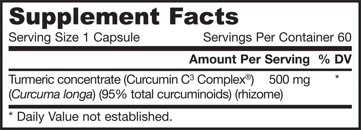 Curcumina 95.500 mg | Curcuminoidi al 95% Estratto di curcuma - 60 capsule
