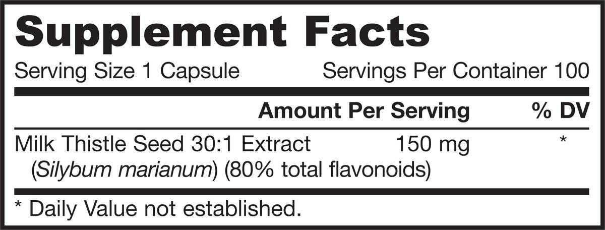 Milk Thistle 150 mg | Estratto standardizzato 30: 1 - 200 capsule