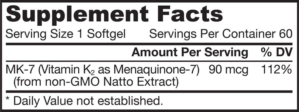 MK -7 90 MCG - 60 capsule in gel