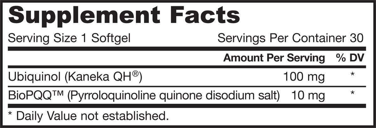 QH + PQQ (ubiqinol + pirroloquinolina chinone) - 30 capsule gel