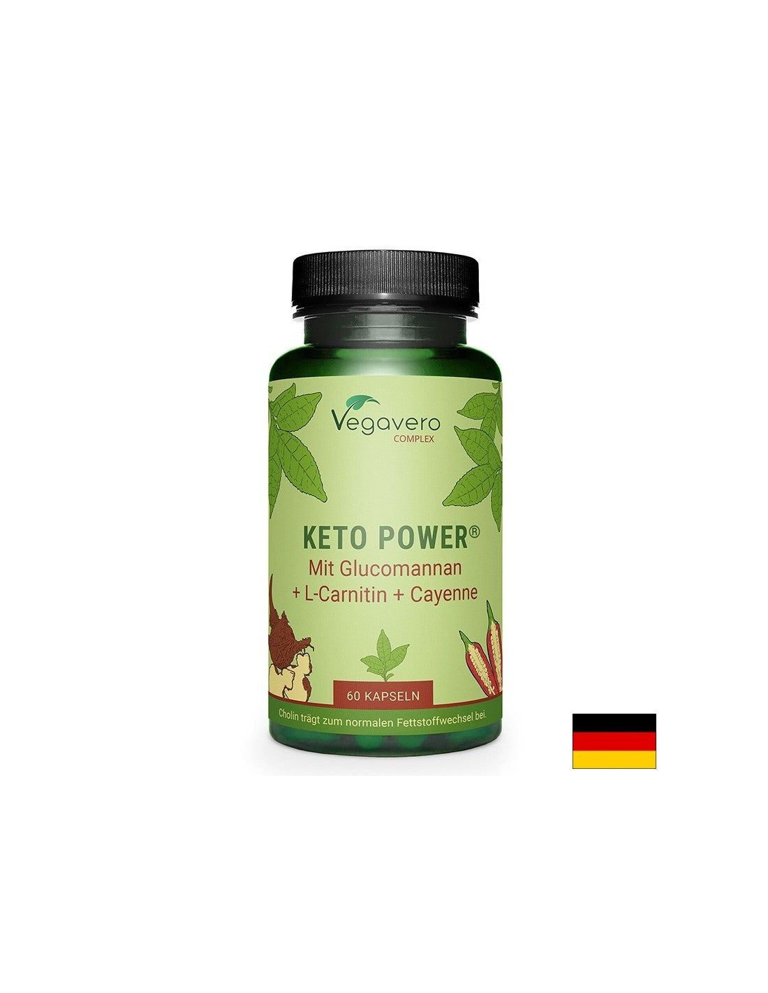 Keto Power® con glucomannan, L-carnitina e pepe di Cayenna, 60 capsule